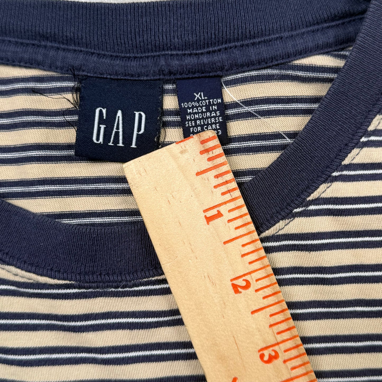 Vintage 90s GAP Striped Ribbed Ringer T-Shirt (XL)