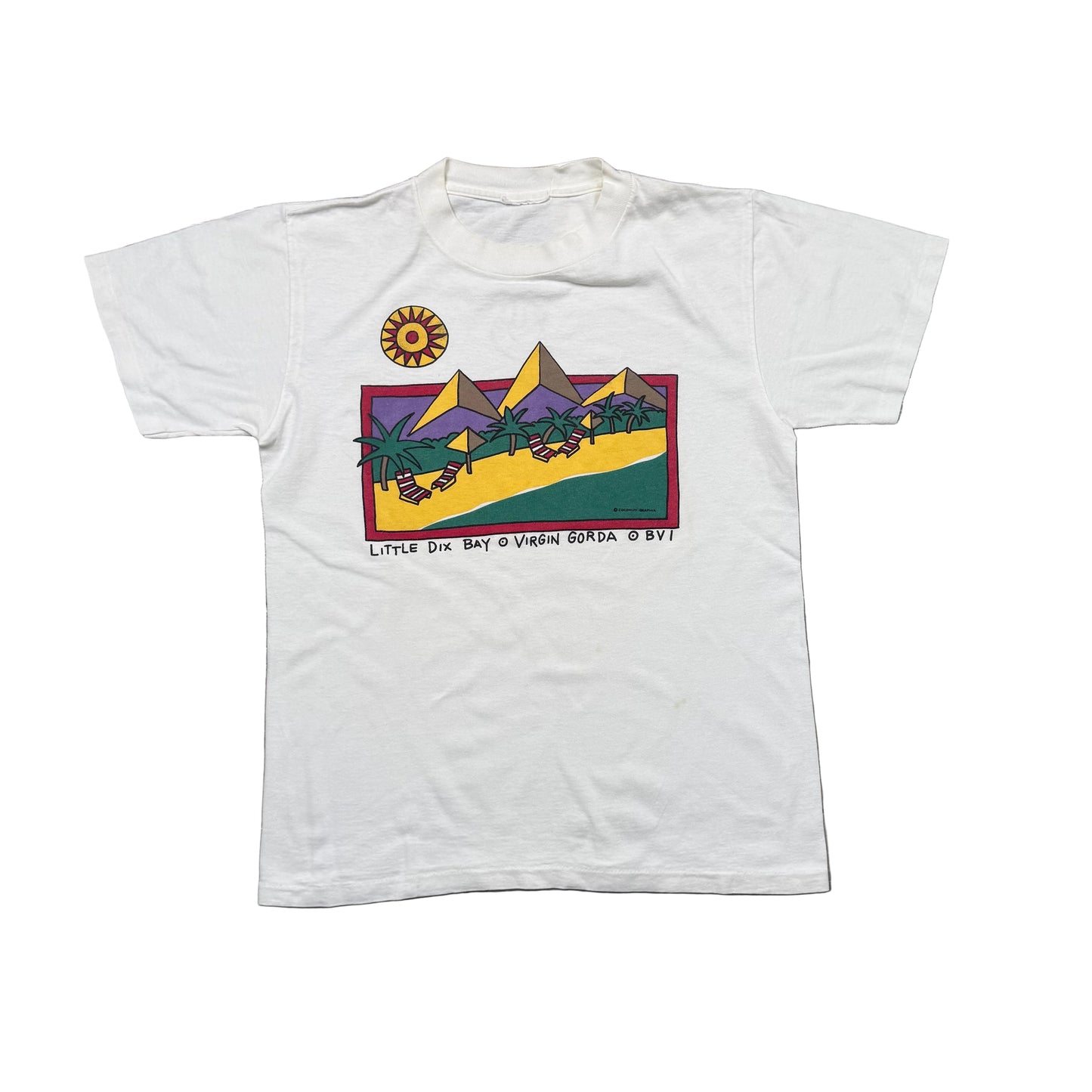 Vintage 90s Little Dix Bay Virgin Gorda BVI Souvenir T-Shirt (M)