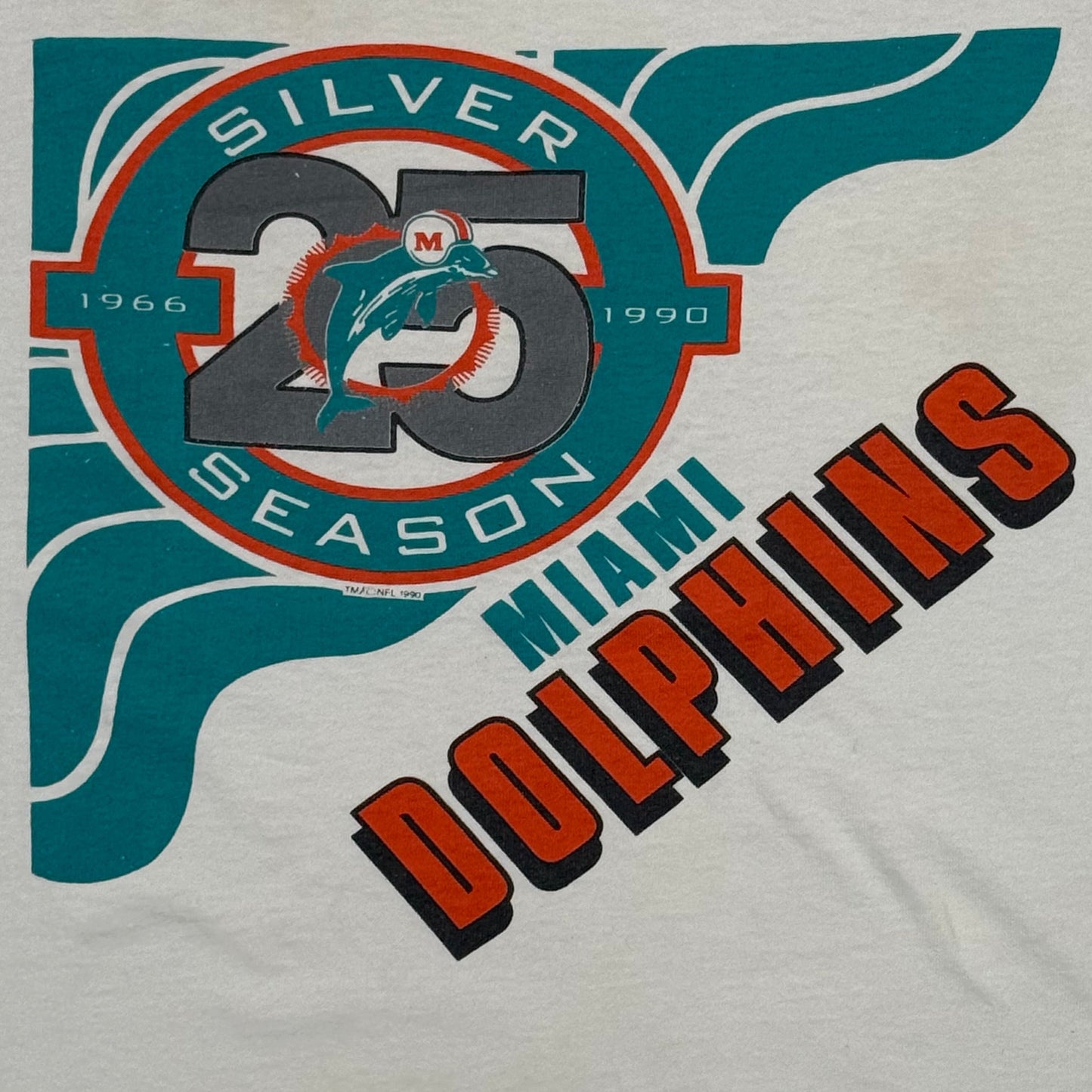 1990 Miami Dolphins Silver Season Tee (L)