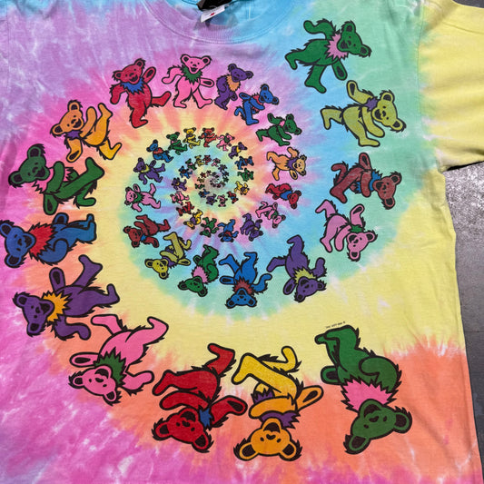2000s Grateful Dead Bear Spiral Tie Dye T Shirt (M)