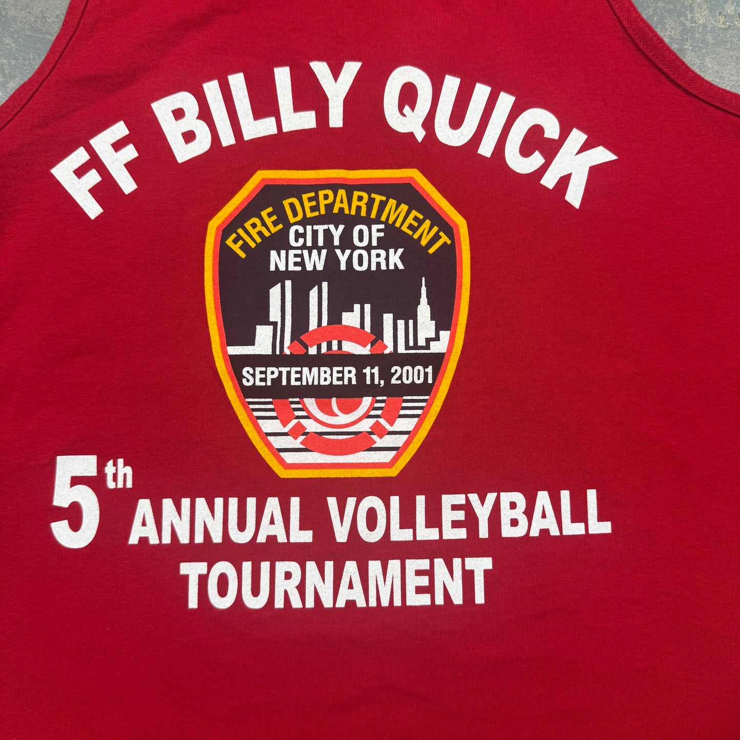 NYC Firefighter 9/11  Billy Quick Volleyball Tank (XL)