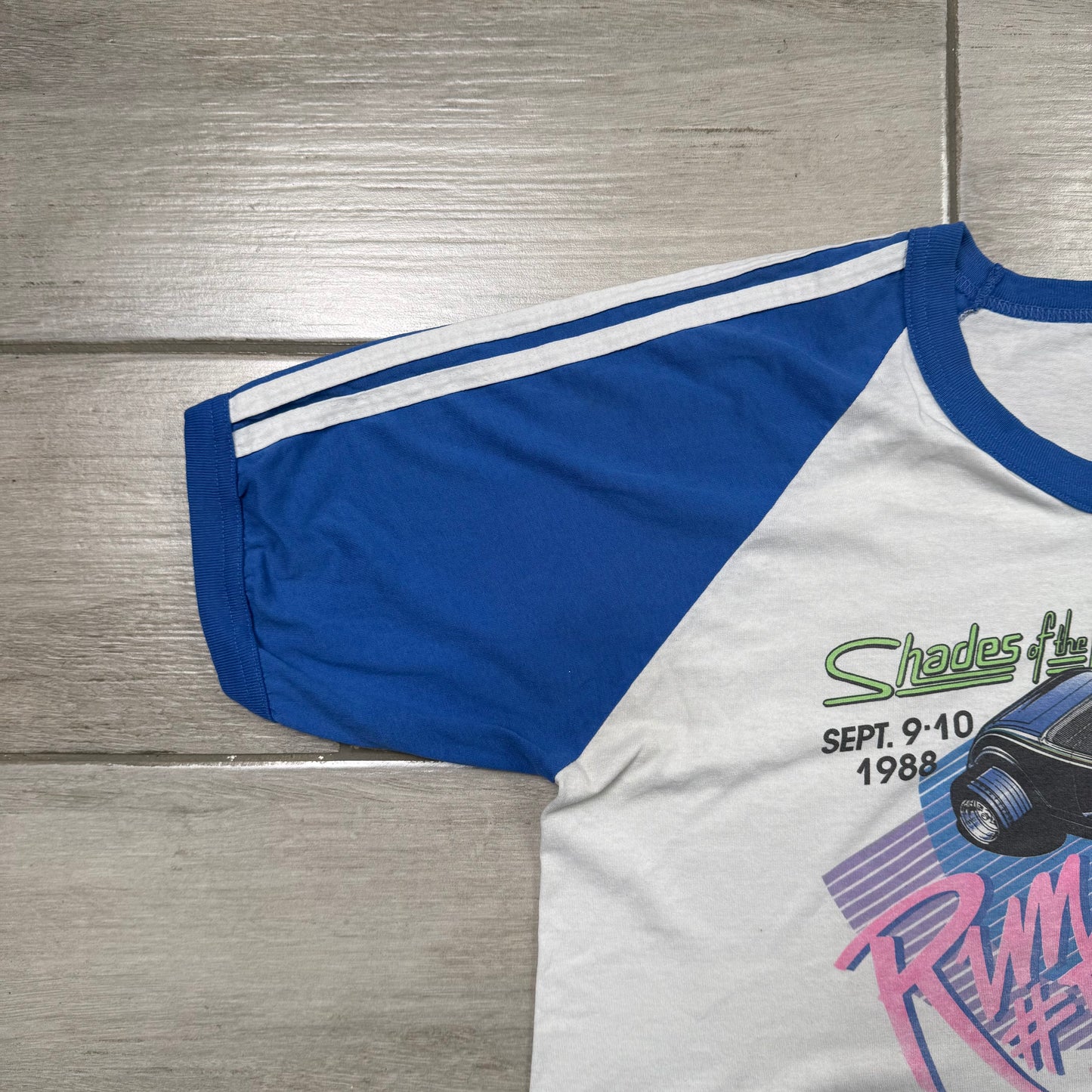 Vintage 1988 Shades of the Past Run #VI Pigeon Forge TN Raglan T-Shirt (XL)