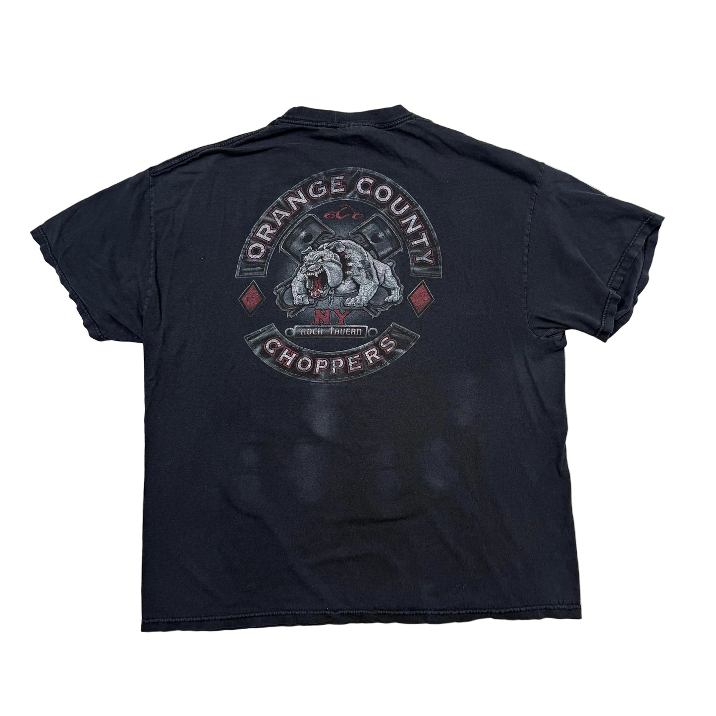 Vintage Y2K Orange County Choppers Faded Black Biker Graphic T-Shirt (XL)