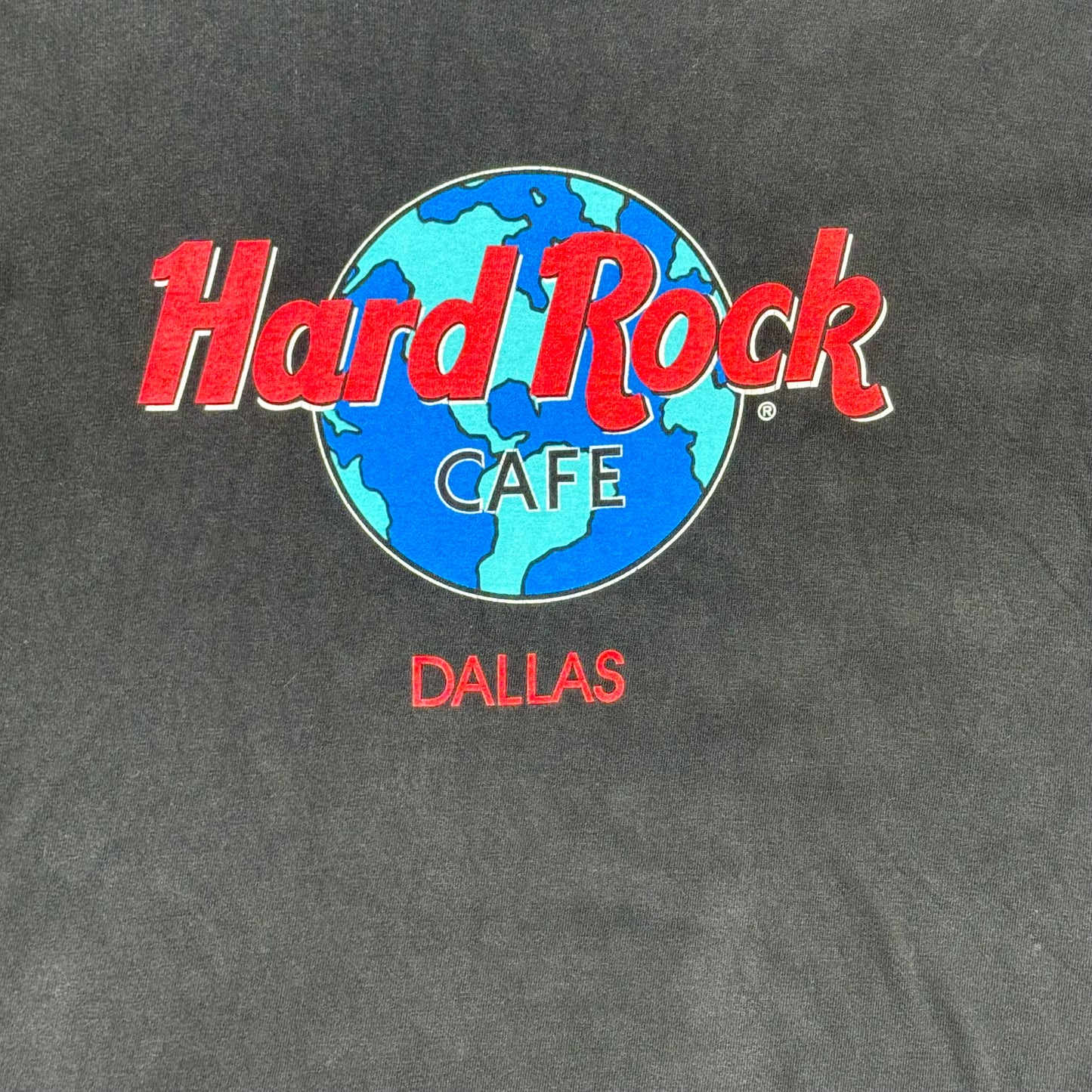 Vintage 90s Hard Rock Cafe Dallas Earth Globe Logo T-Shirt (XL)