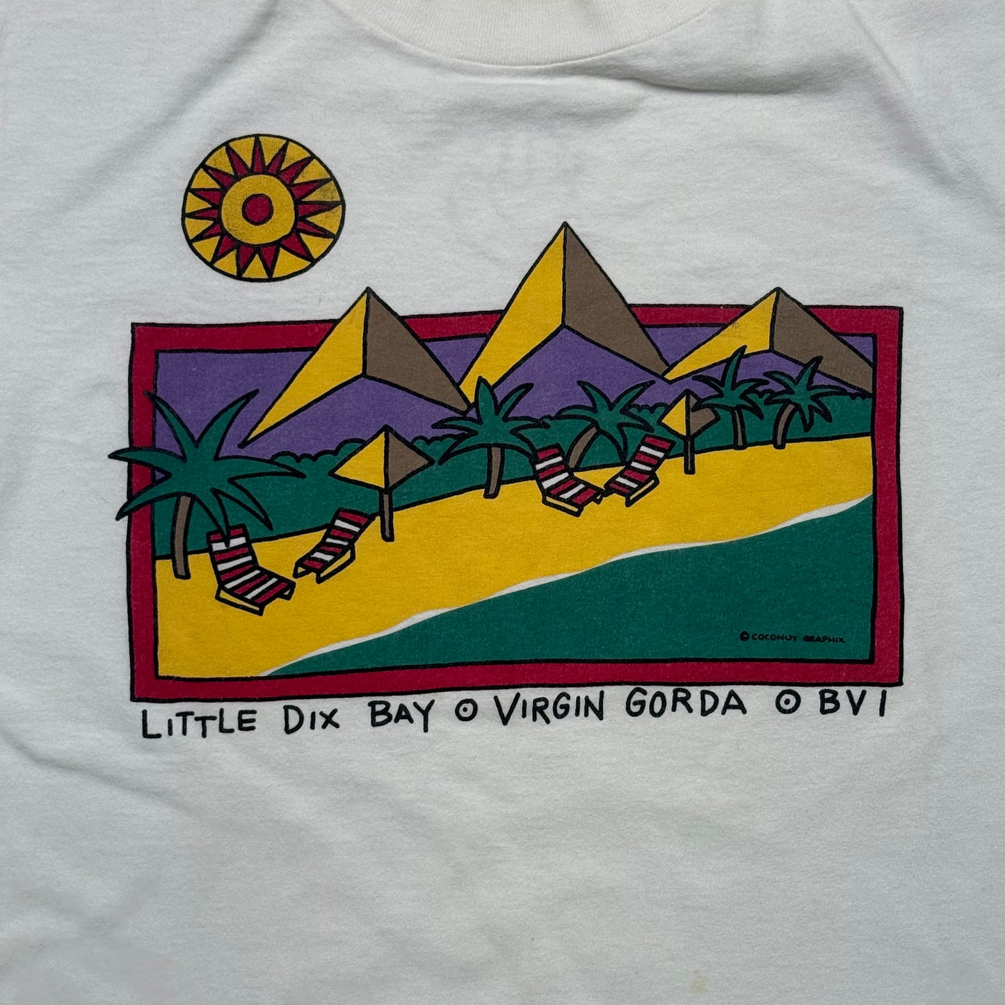 Vintage 90s Little Dix Bay Virgin Gorda BVI Souvenir T-Shirt (M)