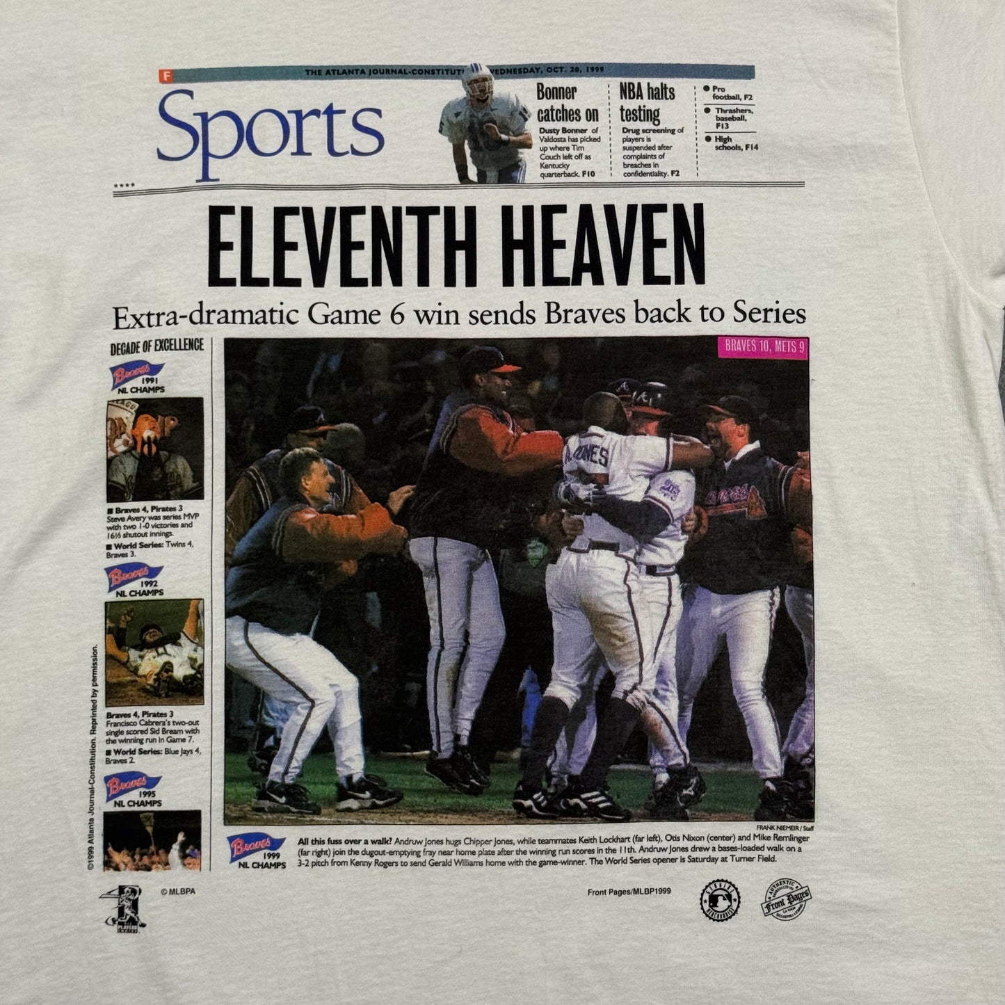 Eleventh Heaven Braves Front Pages 1999 (M)