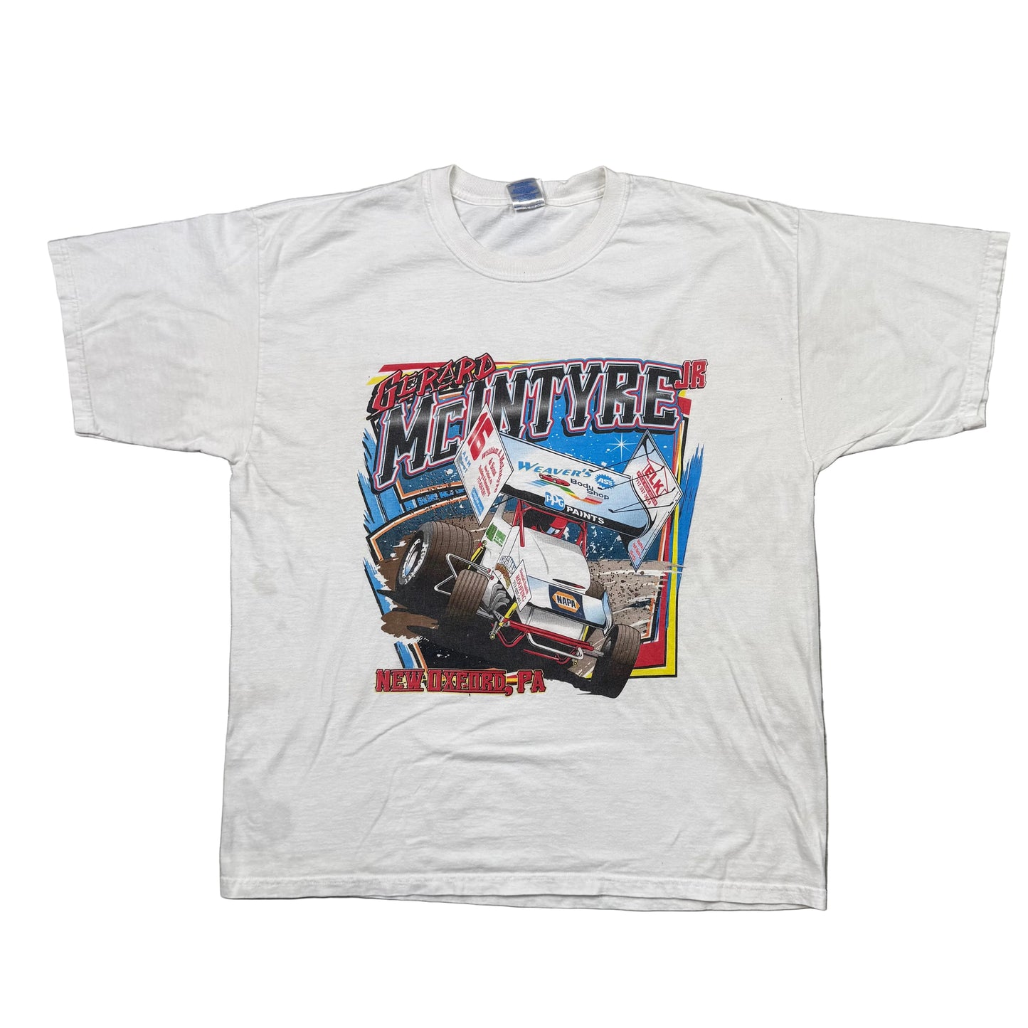 Vintage Gerard McIntyre Jr. Sprint Car Racing T-Shirt New Oxford PA (XL)