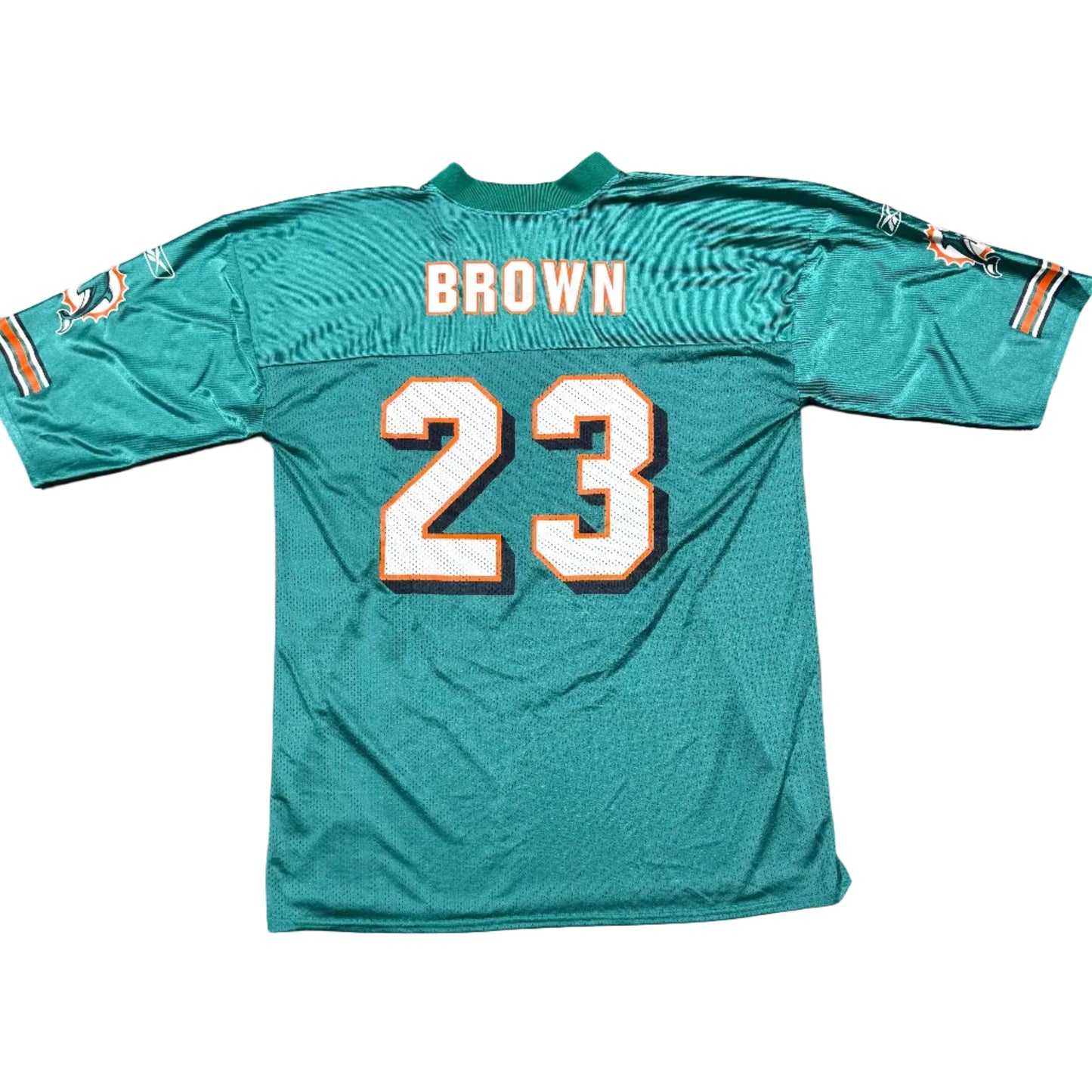Miami Dolphins 23 Reebok Brown Jersey (L)