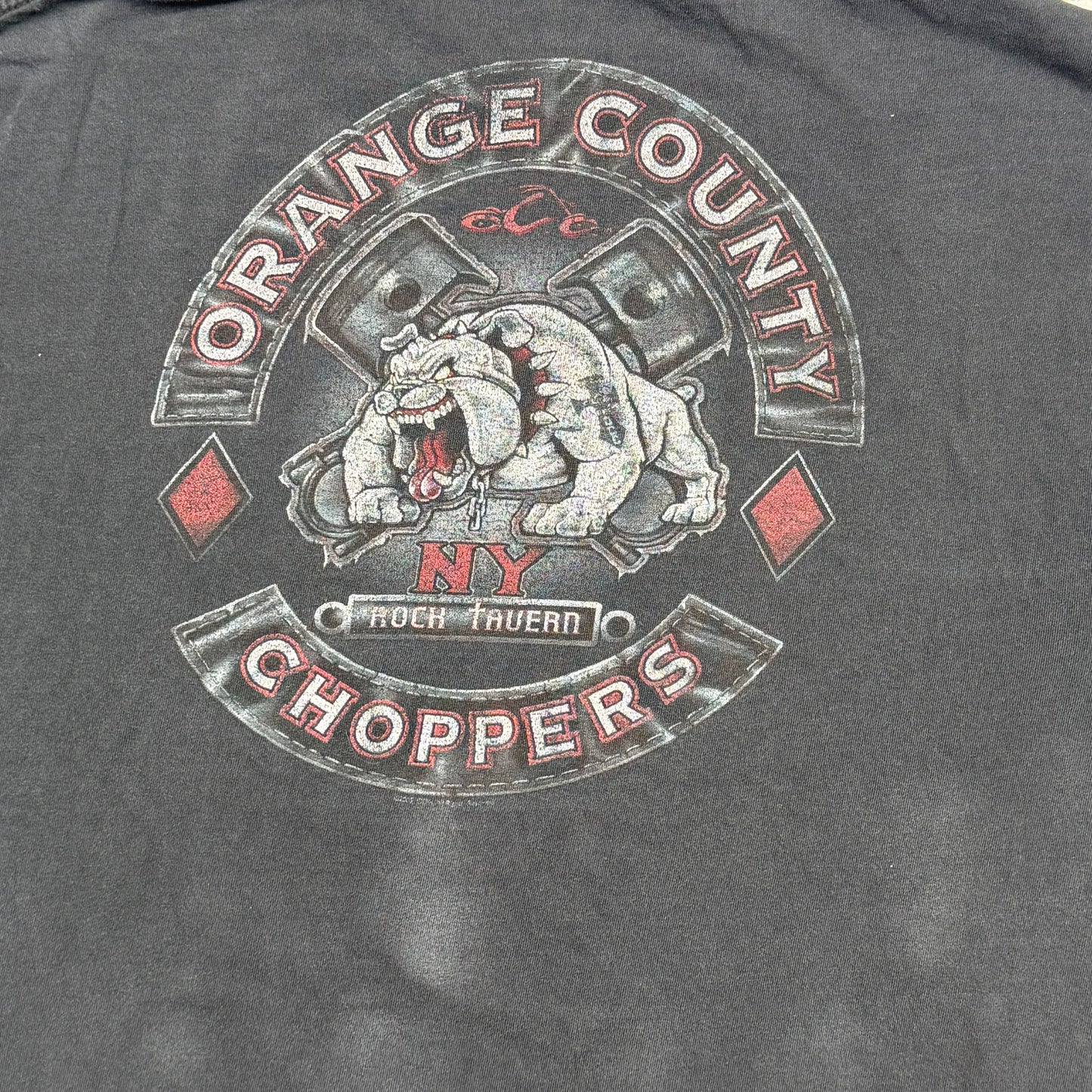 Vintage Y2K Orange County Choppers Faded Black Biker Graphic T-Shirt (XL)